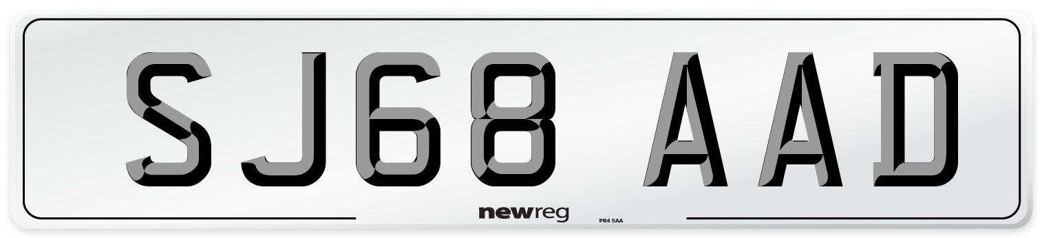 SJ68 AAD Number Plate from New Reg